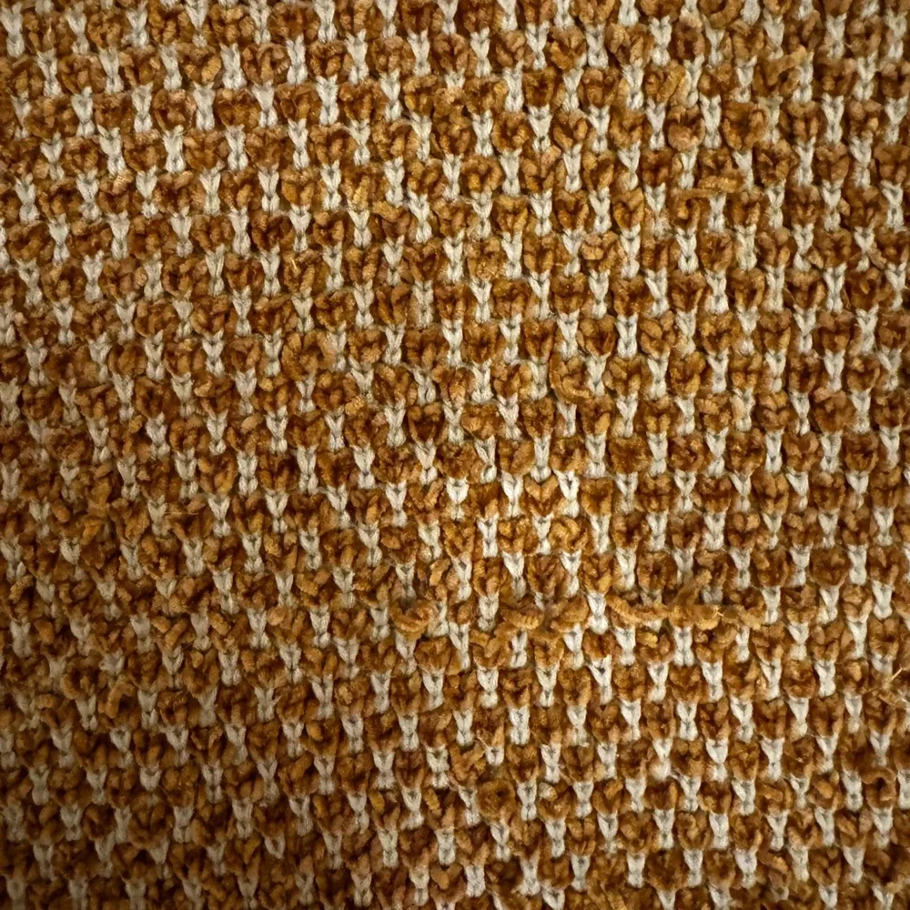 West Elm Chenille Throw Blanket Gold Yellow White 50 In X 60 In Polyester
